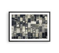 Cuadro Poster de Pared 70x50cm Póster Marco Abstracción Altavoces Gráficos Art