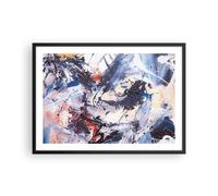 Cuadro Poster de Pared 70x50cm Póster Marco Abstracción Derramado Pinturas Art