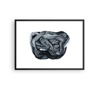 Cuadro Poster de Pared 70x50cm Póster Marco Abstracción Negro Borrosa Wall Art