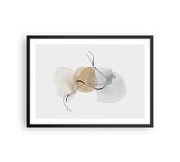 Cuadro Poster de Pared 70x50cm Póster Marco Abstracto Minimalista Acuarela Art