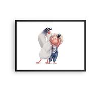 Cuadro Poster de Pared 70x50cm Póster Marco Albatros Niño Imagen Wall Art Prints