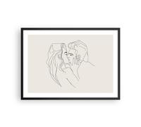Cuadro Poster de Pared 70x50cm Póster Marco Art. Línea Beso Wall Art Prints