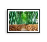 Cuadro Poster de Pared 70x50cm Póster Marco bambú planta Wall Art Prints Decor
