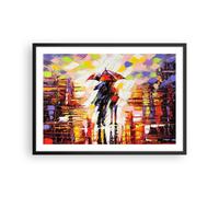 Cuadro Poster de Pared 70x50cm Póster Marco caminar amantes Wall Art Prints