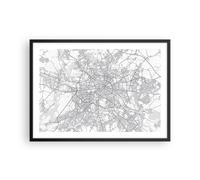 Cuadro Poster de Pared 70x50cm Póster Marco Ciudad Mapa Berlín Wall Art Prints