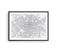 Cuadro Poster de Pared 70x50cm Póster Marco Ciudad Mapa Londres Wall Art Prints