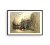 Cuadro Poster de Pared 70x50cm Póster Marco ciudad mujer amante Wall Art Prints