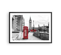 Cuadro Poster de Pared 70x50cm Póster Marco Cobertizo Teléfono Londres Wall Art