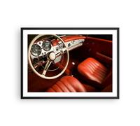 Cuadro Poster de Pared 70x50cm Póster Marco Coche Interior Clásico Wall Art