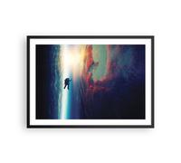 Cuadro Poster de Pared 70x50cm Póster Marco Cosmos astronauta planeta Wall Art