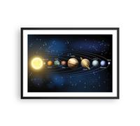 Cuadro Poster de Pared 70x50cm Póster Marco cosmos planeta Wall Art Prints Decor