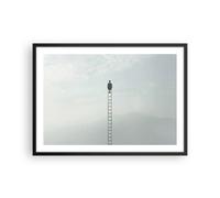 Cuadro Poster de Pared 70x50cm Póster Marco Escalera Cielo Símbolo Wall Art