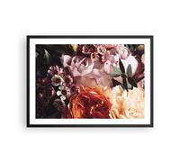 Cuadro Poster de Pared 70x50cm Póster Marco flores cereales rosas Wall Art
