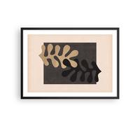 Cuadro Poster de Pared 70x50cm Póster Marco Hojas Forma Figura Wall Art Prints