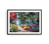 Cuadro Poster de Pared 70x50cm Póster Marco Impresionismo Naturaleza Bosque Art