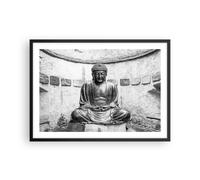Cuadro Poster de Pared 70x50cm Póster Marco Japonés Buda Estatua Wall Art Prints