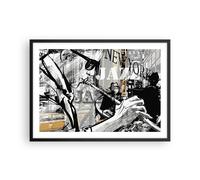 Cuadro Poster de Pared 70x50cm Póster Marco jazz musica musico Wall Art Prints