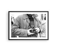 Cuadro Poster de Pared 70x50cm Póster Marco La Cámara Retro Vintage Wall Art