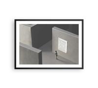 Cuadro Poster de Pared 70x50cm Póster Marco laberinto gris perdido Wall Art