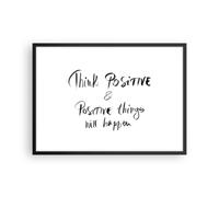 Cuadro Poster de Pared 70x50cm Póster Marco Lema Pensamiento Positivamente Art