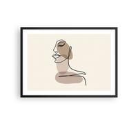 Cuadro Poster de Pared 70x50cm Póster Marco Línea Arte Boho Wall Art Prints