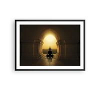 Cuadro Poster de Pared 70x50cm Póster Marco Meditación Templo Sombra Wall Art