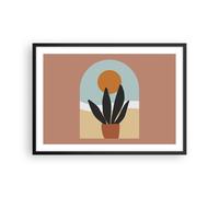 Cuadro Poster de Pared 70x50cm Póster Marco Minimalista Ventana Flor Wall Art