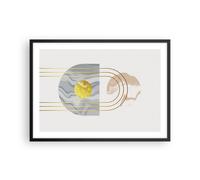 Cuadro Poster de Pared 70x50cm Póster Marco moderno dorado abstracto Wall Art