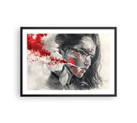 Cuadro Poster de Pared 70x50cm Póster Marco mujer cara arte Wall Art Prints