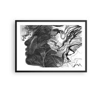 Cuadro Poster de Pared 70x50cm Póster Marco Mujer Línea Arte. Wall Art Prints