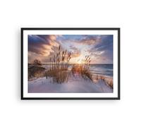 ARTTOR Cuadro Póster 70x50 cm Marco Negro Paisajes Marino - 4710 - P2B | Oeste En La playa Cuadros de Pared Decoración Cuadro Decorativo Salón Dormitorio Cocina Lámina Cuadros de Pared ARTTOR