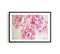 Cuadro Poster de Pared 70x50cm Póster Marco Paeonia Un ramo Flores Wall Art