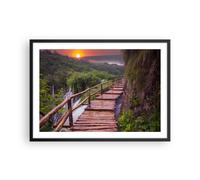 Cuadro Poster de Pared 70x50cm Póster Marco parque naturaleza agua Wall Art