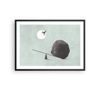 Cuadro Poster de Pared 70x50cm Póster Marco Piedra Palanca Física Wall Art