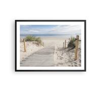Cuadro Poster de Pared 70x50cm Póster Marco Playa Duna Entrada Wall Art Prints