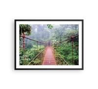 Cuadro Poster de Pared 70x50cm Póster Marco Puente Suspendido Costa Rica Art