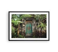 Cuadro Poster de Pared 70x50cm Póster Marco Puerta Puerta Verde Wall Art Prints