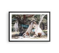 Cuadro Poster de Pared 70x50cm Póster Marco Recién casados Amor Paisajes Art