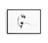 Cuadro Poster de Pared 70x50cm Póster Marco Retrato Mujer Esbozo Wall Art Prints
