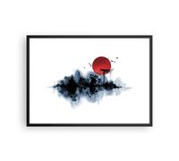 Cuadro Poster de Pared 70x50cm Póster Marco rojo sol puerta Wall Art Prints