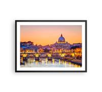 Cuadro Poster de Pared 70x50cm Póster Marco Roma Italia basílica historia Art