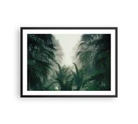 Cuadro Poster de Pared 70x50cm Póster Marco Selva Hojas Palmeras Wall Art Prints