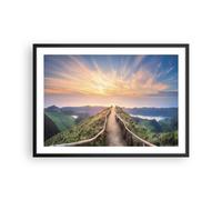 Cuadro Poster de Pared 70x50cm Póster Marco Sendero Montaña Azores Wall Art