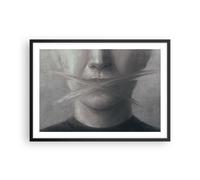 Cuadro Poster de Pared 70x50cm Póster Marco Símbolo Boca Discurso Wall Art