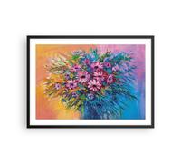 Cuadro Poster de Pared 70x50cm Póster Marco Un ramo Flores Aceite Wall Art