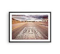 Cuadro Poster de Pared 70x50cm Póster Marco USA ruta 66 viaje Wall Art Prints