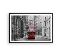 Cuadro Poster de Pared 91x61cm Marco Autobús inglaterra vacaciones londres Art