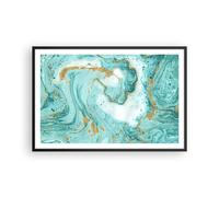 Cuadro Poster de Pared 91x61cm Póster Marco Abstracción Azul Agua moderno Art