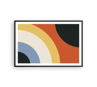 Cuadro Poster de Pared 91x61cm Póster Marco Abstracción Los Colores Radio Art