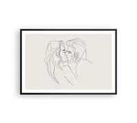 Cuadro Poster de Pared 91x61cm Póster Marco Art. Línea Beso Wall Art Prints